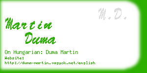 martin duma business card